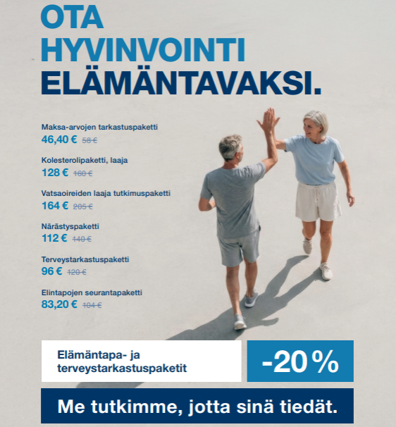 Elämäntapa- ja terveystarkastuspaketit -20 % Synlab